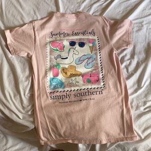 Pink simply southern Tee, size small
